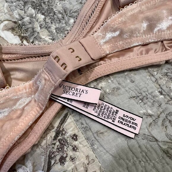 RARE Victoria's Secret Barbie Crushed Velvet Mesh Lace Unlined Wirefree Bra - Picture 8 of 16